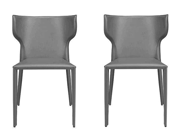 Euro Style Divinia Stacking Chair in Gray (Set of 2) 38976GRY