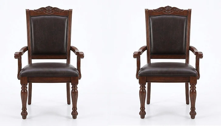 Boss Furniture F1730 Dining Arm Chair in Brown (Set of 2)