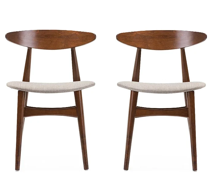Baxton Studio Flora Dining Chair (Set of 2) in Medium Oak Flora-Medium Oak-DC