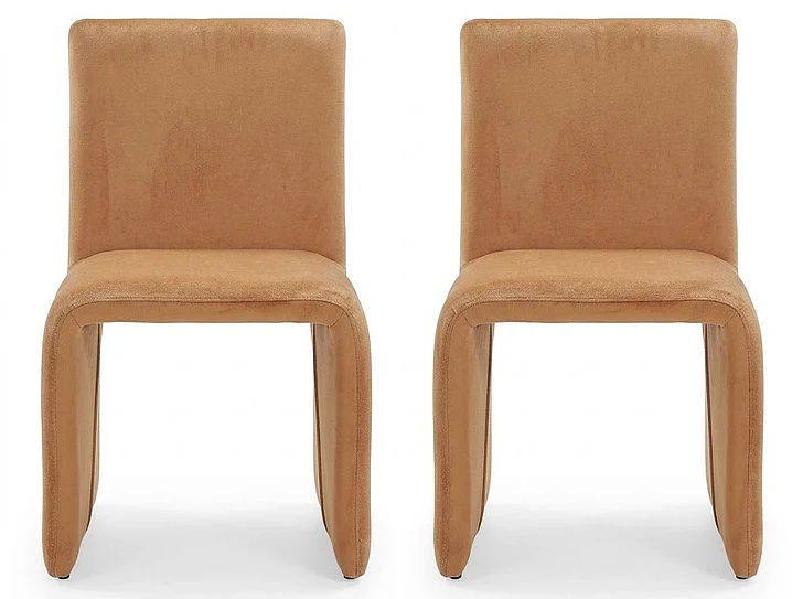 Modus Furniture Winston Fully Upholstered Side Chair in Whiskey Velvet FMBF64B (Set of 2)