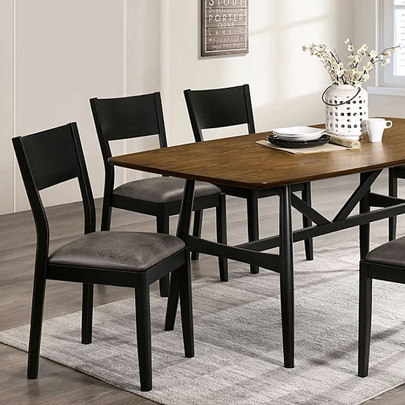 Furniture of America Oberwil Dining Table in Antique Oak/Black/Gray CM3548A-T