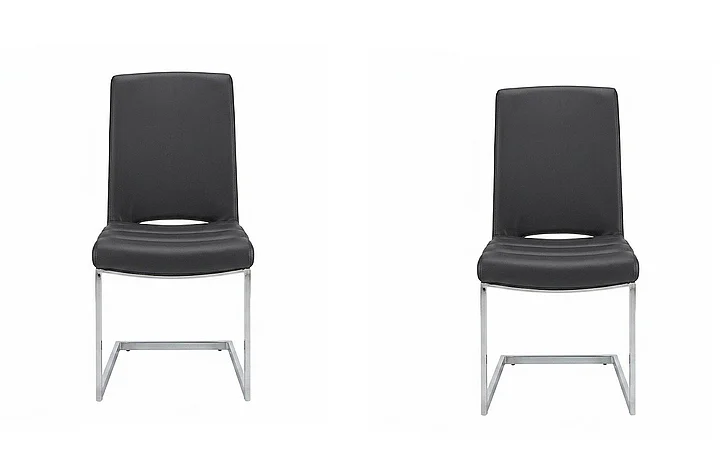 Sunset Trading Dyane Side Chair (Set of 2) in Chrome/Black G5115-01