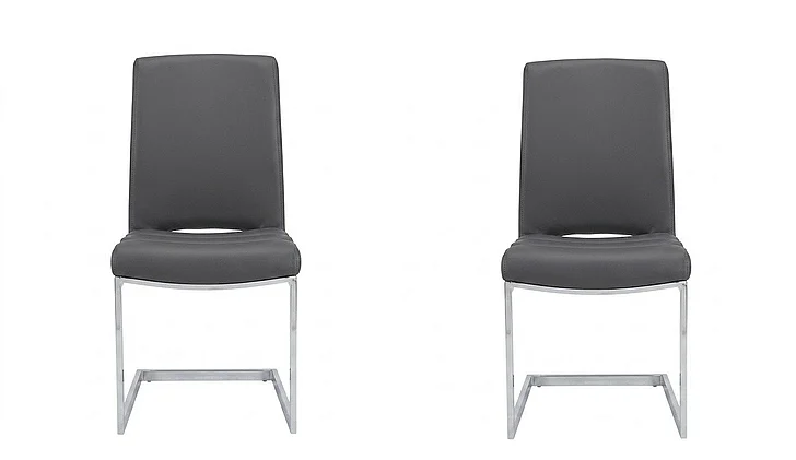 Sunset Trading Dyane Side Chair (Set of 2) in Chrome/Charcoal G5115-05