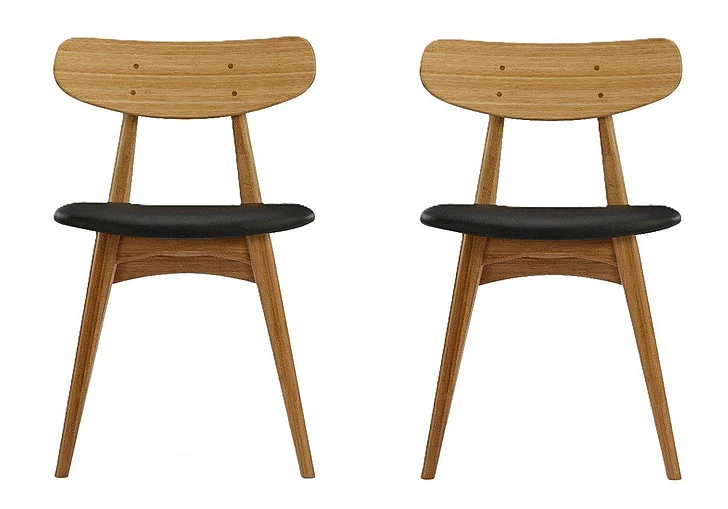 Greenington Cassia Dining Chair w/ Leather Seat - Set of 2, Caramelized GCA002CA