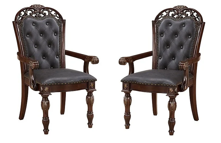 Homelegance Adelina Arm Chair (Set of 2) in Cherry 1468A