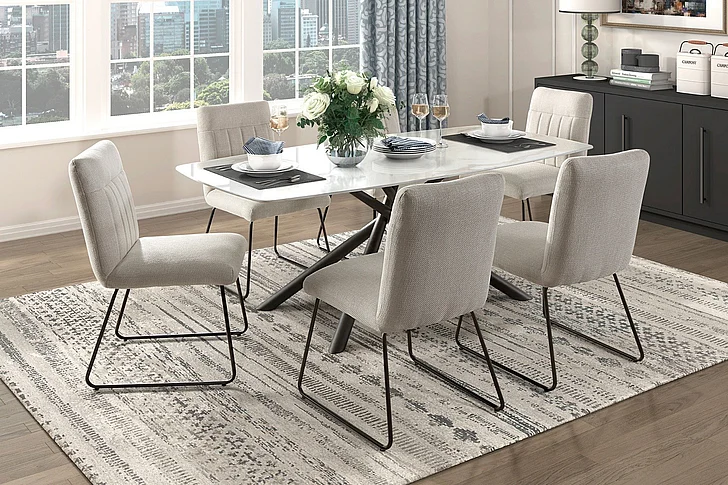Homelegance Benito 7pc Dining Table Set in Black