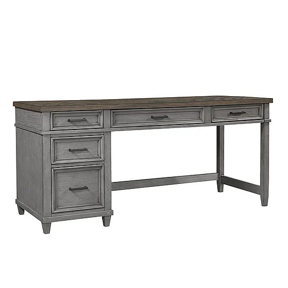 Aspenhome Caraway Single Ped Desk in Aged Slate I248-307-SLT-1