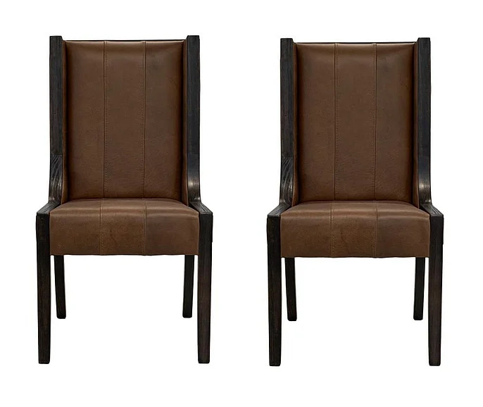 IFD Black Balam Upholstered Chair in Stained Dark (Set of 2) IFD4422CHU