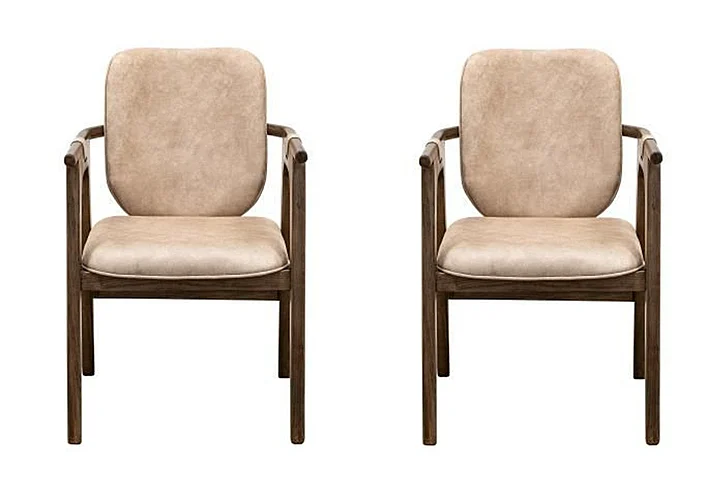 IFD Silver Poly Suede Upholstered Chair in Ivory (Set of 2) IFD6476CHU
