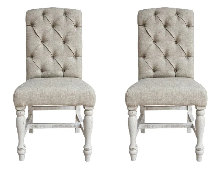IFD Rock Valley Upholstered Chair in White (Set of 2) IFD1923CHR