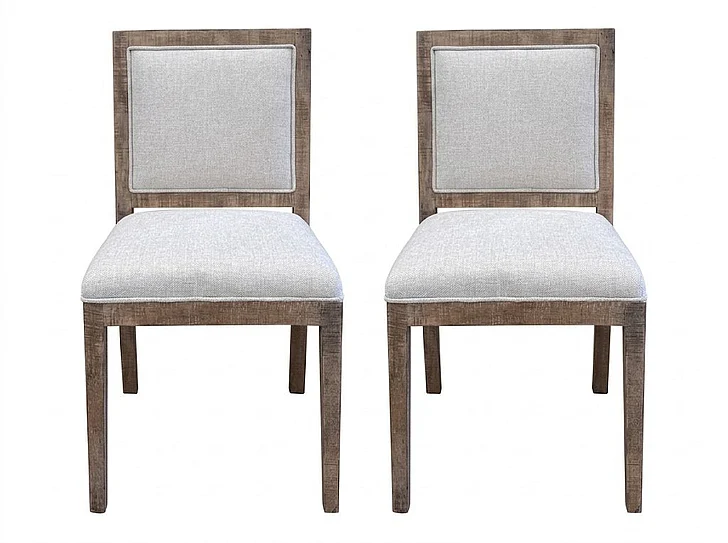 IFD Sahara Upholstered Dining Chair in Cream/Caramel (Set of 2) IFD2822CHU