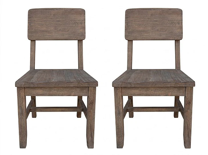 IFD Sahara Wood Seat Chair in Cream/Caramel (Set of 2) IFD2951CHR