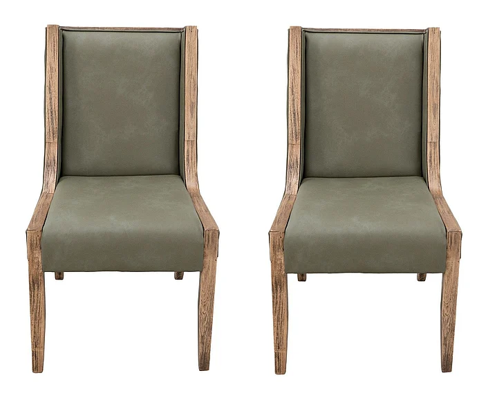 IFD Balam Upholstered Chair Brown/Green (Set of 2) IFD4221CHUGN