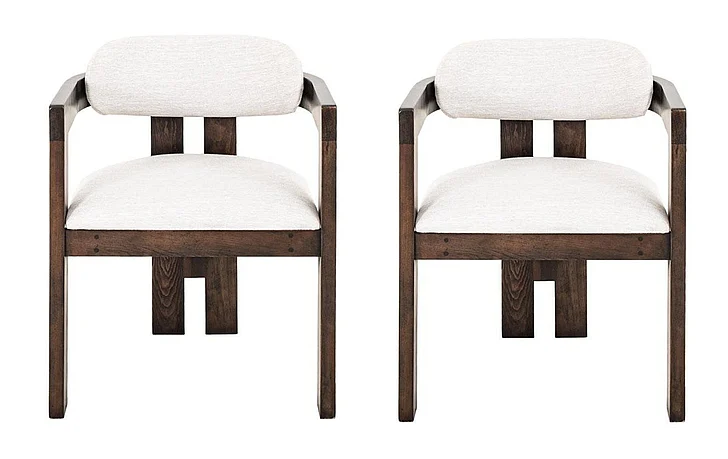 IFD Raramuri Upholstered Chair in Brown IFD4852CHUIV (Set of 2)