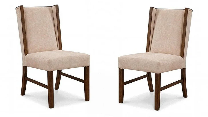 IFD Forge Poly Suede Upholstered Chair (Set of 2) in Chocolate Brown and Beige IFD5822CHU