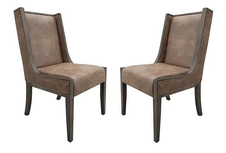 IFD Dark Mezquite Upholstered Side Chair in Dark Brown IFD6632CHU (Set of 2)