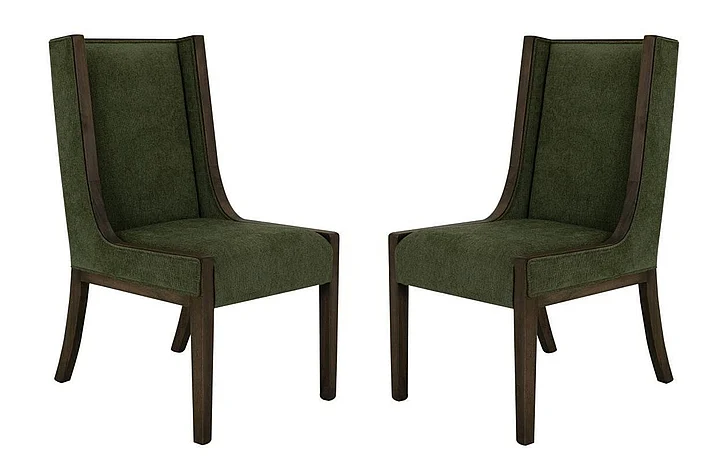IFD Dark Mezquite Upholstered Side Chair in Green IFD6632CHUGN (Set of 2)