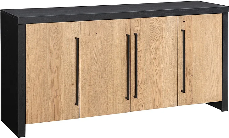 Aspenhome Edison 64" Console with 4 Doors in Black KEE1240SST-BLK