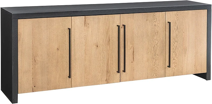 Aspenhome Edison 83" Console with 4 Doors in Black KEE1260SST-BLK
