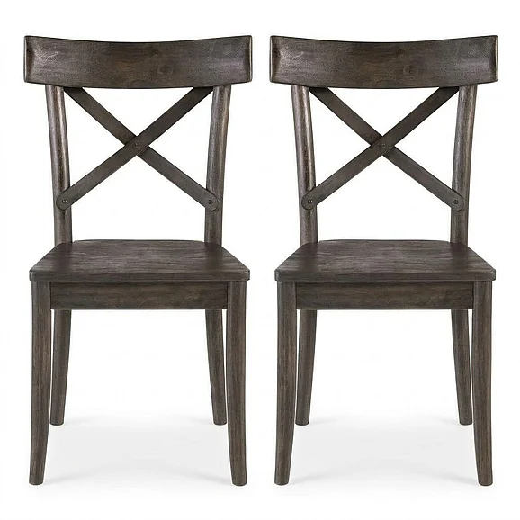 Elements International New Bedford Coronado Wooden Side Chair (Set of 2) in Dark Wood LCO100WSC