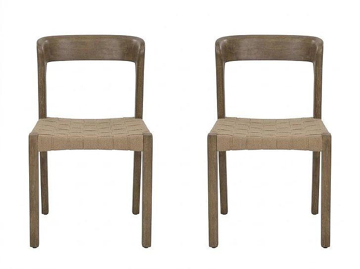 Linon Home Maude Woven Seat Side Chair (Set of 2) 033215BRN02ASU