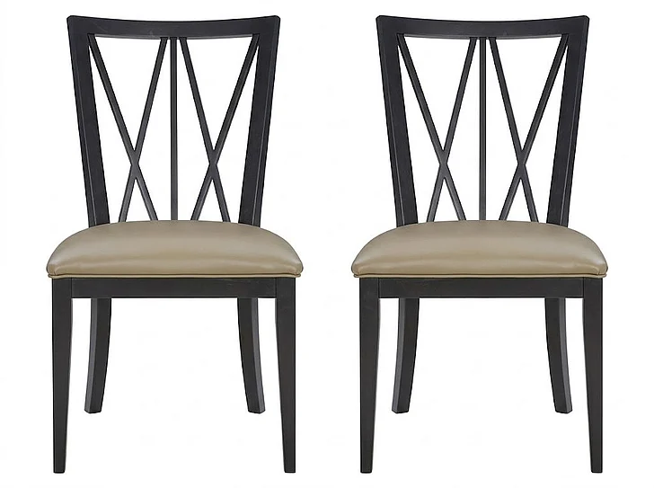 Linon Home Elektra Chair (Set of 2) in Black AC136BLK02ASU