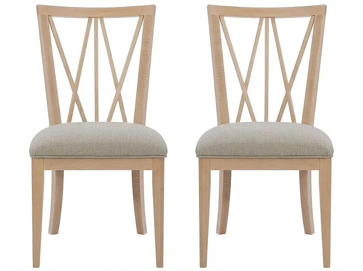 Linon Home Elektra Chair with Upholstered Seat (Set of 2) in Natural AC136NAT02ASU