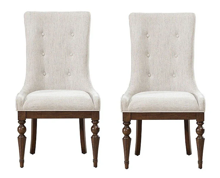 Liberty Furniture Arden Road Upholstered Side Chair in Satin Cherry (Set of 2) 512-C6501S