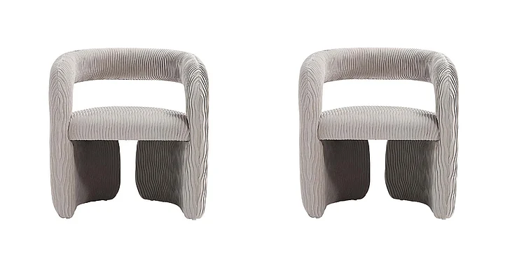 Manhattan Comfort Modern Corvette Velvet Dining Chair in Dove - Set of 2 2-AC068-DO
