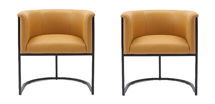 Manhattan Comfort Cosmopolitan Saddle and Black Faux Leather Dining Chair (Set of 2) 2-DC044-SA