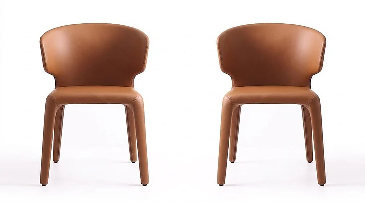 Manhattan Comfort Conrad Saddle Faux Leather Dining Chair (Set of 2) DC031-SA