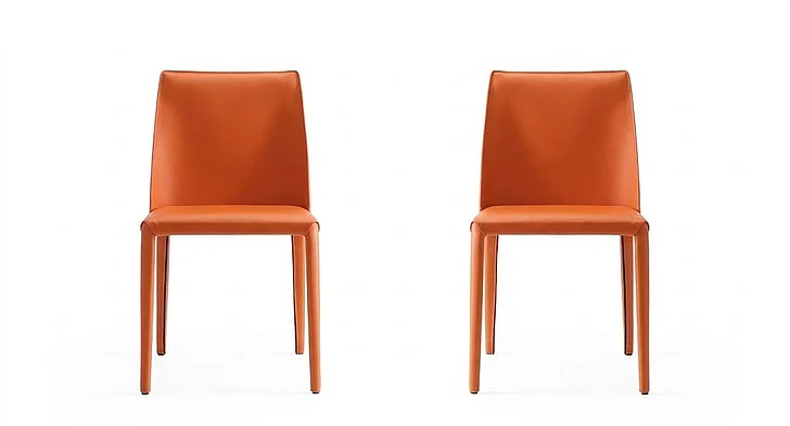 Manhattan Comfort Paris Coral Saddle Leather Dining Chair (Set of 2) DC032-CO