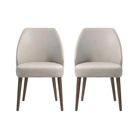 Manhattan Comfort Solace Wood Upholstered Dining Side Chair in Light Gray (Set of 2) DC1726-1