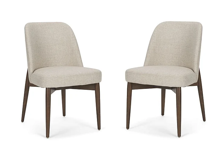 Mercana Abbie Curved Back Oatmeal Fabric Armless Dining Chair (Set of 2) 71246;71246 PROMO
