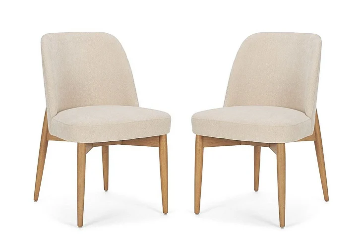 Mercana Abbie Curved Back Oatmeal Fabric Dining Side Chair (Set of 2) 71247;71247 PROMO