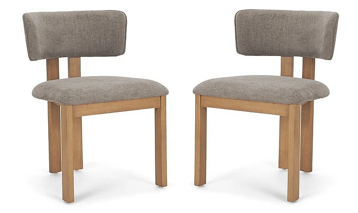 Mercana Soho Curved Open Back Gray Chenille Tripod Frame Dining Side Chair (Set of 2) 71250;71250 PROMO