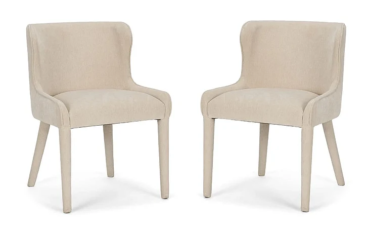 Mercana Nolan Slope Cream Chenille Dining Chair (Set of 2) 71251;71251 PROMO