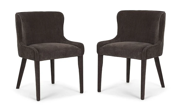Mercana Nolan Slope Charcoal Chenille Dining Chair (Set of 2) 71252;71252 PROMO