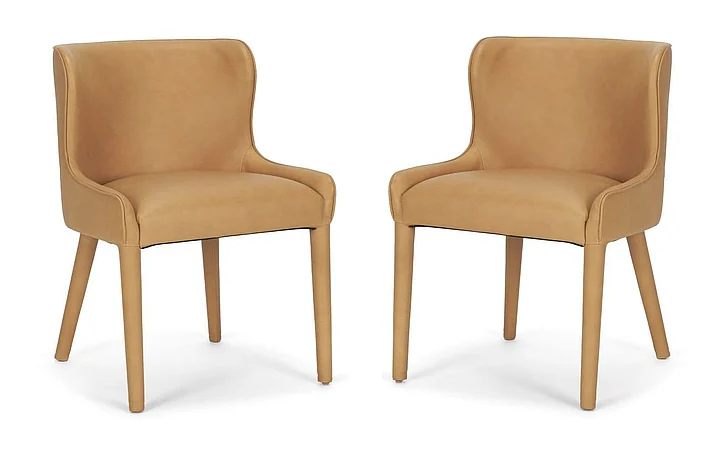 Mercana Nolan Slope Tan Leather Dining Chair (Set of 2) 71253;71253 PROMO