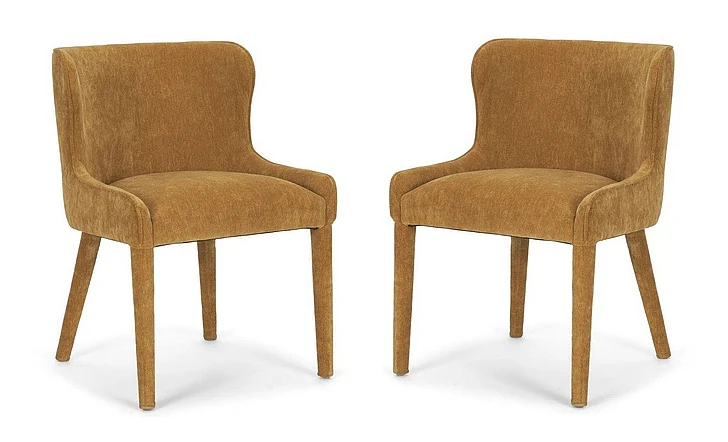 Mercana Nolan Slope Rust Chenille Dining Chair (Set of 2) 71254;71254 PROMO