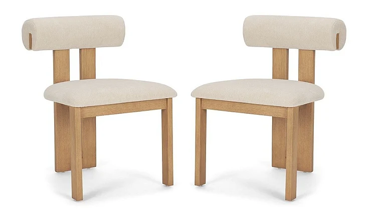 Mercana Tribeca Curve Open Back Cream Chenille Tripod Frame Dining Chair (Set of 2) 71259;71259 PROMO