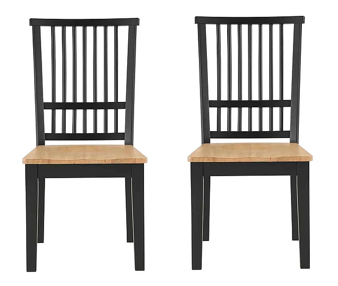 Steve Silver Magnolia Side Chair in Two-Tone Ebony and Natural (Set of 2) MM500S