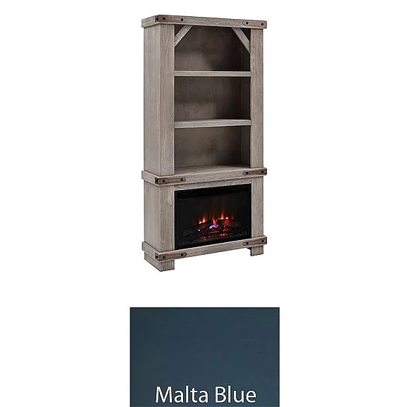 Aspenhome Sawyer 74" Fireplace Display Case in Malta Blue MO3472F/12-MBL