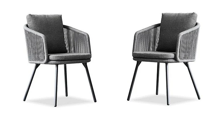 Mobital Spring Arm Chair Chair Harbour Grey Sunproof (Set of 2) DAR-SPRI-HARB-PCBLA