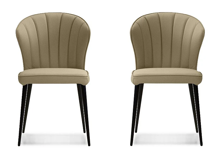 Mobital Ariel Dining Chair Wheat Leather (Set of 2) DCH-ARIE-WHEA-PCBLA