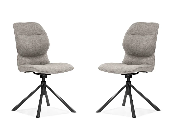Mobital Cheema Swivel Dining Chair Fabric (Set of 2) DCH-CHEE-GUNM-PCBLA