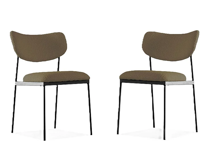 Mobital Clique Dining Chair Nude Brown Leatherette (Set of 2) DCH-CLIQ-NUDB-PCBLA