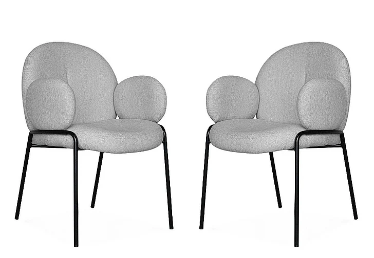 Mobital Pebble Arm Chair Chair Birch Weave Fabric (Set of 2) DCH-PEBB-BIWE-PCBLA