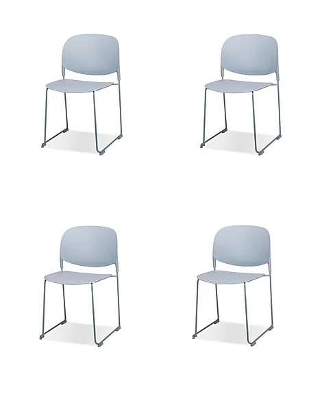 Mobital Pringle Stackable Dining Chair Light Blue Polypropelene (Set of 4) DCH-PRIN-LIBL-PCLB