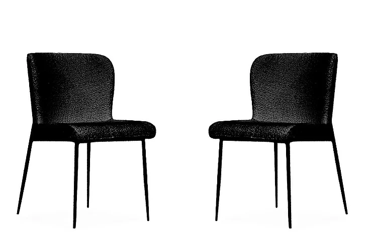 Mobital Reef Dining Chair Black Leatherette (Set of 2) DCH-REEF-BLAC-PCBLA